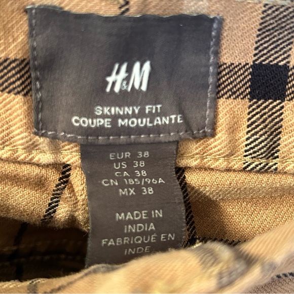 H&M Men’s Brown & Black Plaid Pants size 38 - Picture 2 of 7